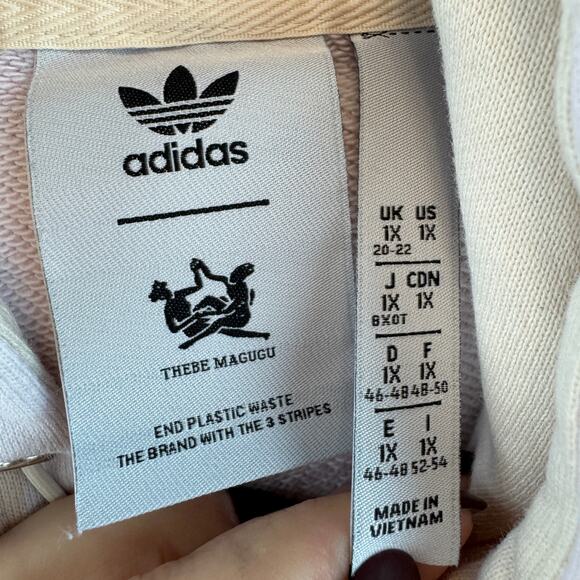 Adidas  x Thebe Magugu Multi All Over Print Crop Hoodie HM1884 Plus Size 1X - Picture 10 of 15